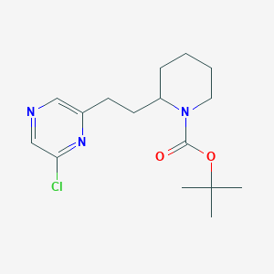 molecular formula C16H24ClN3O2 B1401074 Tert-butyl 2-[2-(6-chloropyrazin-2-yl)ethyl]piperidine-1-carboxylate CAS No. 1361112-92-6