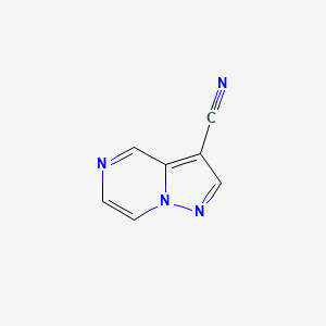 molecular formula C7H4N4 B1401075 Pyrazolo[1,5-a]pyrazine-3-carbonitrile CAS No. 1331768-75-2