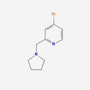 molecular formula C10H13BrN2 B1401083 4-Bromo-2-(pyrrolidin-1-ylmethyl)pyridine CAS No. 1242446-40-7