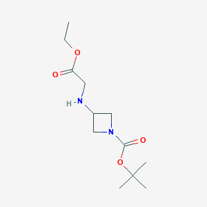 molecular formula C12H22N2O4 B1401086 Tert-butyl 3-(2-ethoxy-2-oxoethylamino)azetidine-1-carboxylate CAS No. 1463522-56-6