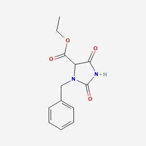 molecular formula C13H14N2O4 B14010882 Ethyl 3-benzyl-2,5-dioxoimidazolidine-4-carboxylate CAS No. 56598-93-7