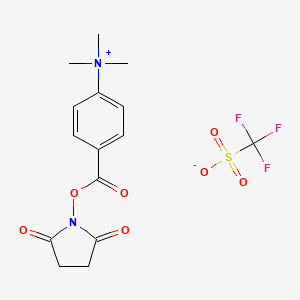 molecular formula C15H17F3N2O7S B14010921 4-(((2,5-dioxopyrrolidin-1-yl)oxy)carbonyl)-N,N,N-trimethylbenzenaminium trifluoromethanesulfonate 