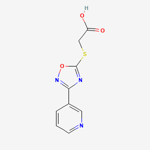 molecular formula C9H7N3O3S B1401096 2-{[3-(Pyridin-3-yl)-1,2,4-oxadiazol-5-yl]sulfanyl}acetic acid CAS No. 1310235-89-2