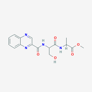 molecular formula C16H18N4O5 B14010994 Methyl 2-[[3-hydroxy-2-(quinoxaline-2-carbonylamino)propanoyl]amino]propanoate CAS No. 21650-10-2