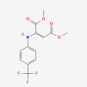 molecular formula C13H12F3NO4 B14011043 Dimethyl2-[4-(trifluoromethyl)anilino]but-2-enedioate 
