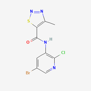 molecular formula C9H6BrClN4OS B14011044 N5-(5-bromo-2-chloro-3-pyridyl)-4-methyl-1,2,3-thiadiazole-5-carboxamide 