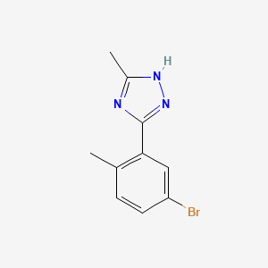 molecular formula C10H10BrN3 B14011046 5-(5-Bromo-2-methylphenyl)-3-methyl-1H-1,2,4-triazole 