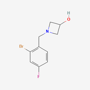 molecular formula C10H11BrFNO B1401107 1-[(2-Bromo-4-fluorophenyl)methyl]azetidin-3-ol CAS No. 1339047-73-2