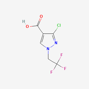 molecular formula C6H4ClF3N2O2 B14011097 3-Chloro-1-(2,2,2-trifluoroethyl)-1H-pyrazole-4-carboxylic acid 