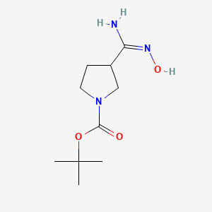 molecular formula C10H19N3O3 B14011143 tert-Butyl 3-(N-hydroxycarbamimidoyl)pyrrolidine-1-carboxylate 