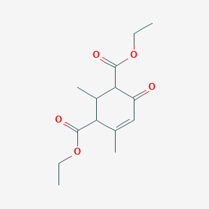 molecular formula C14H20O5 B14011180 Diethyl 2,4-dimethyl-6-oxocyclohex-4-ene-1,3-dicarboxylate CAS No. 5423-31-4