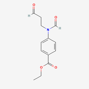 molecular formula C13H15NO4 B14011253 Ethyl 4-[formyl(3-oxopropyl)amino]benzoate CAS No. 6416-89-3