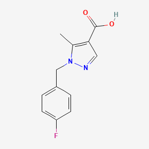 molecular formula C12H11FN2O2 B1401126 1-(4-Fluorobenzyl)-5-methyl-1H-pyrazole-4-carboxylic acid CAS No. 1344045-93-7