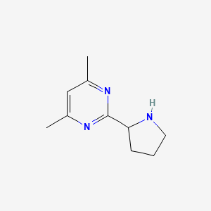 molecular formula C10H15N3 B1401128 4,6-Dimethyl-2-(pyrrolidin-2-yl)pyrimidine CAS No. 1316220-10-6