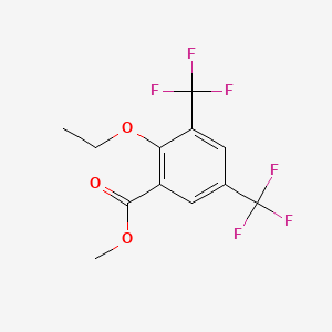 molecular formula C12H10F6O3 B14011351 Methyl 2-ethoxy-3,5-bis(trifluoromethyl)benzoate 