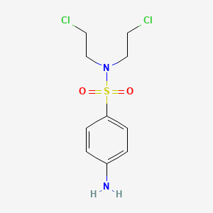 molecular formula C10H14Cl2N2O2S B14011372 Benzenesulfonamide,4-amino-n,n-bis(2-chloroethyl)- CAS No. 24336-65-0