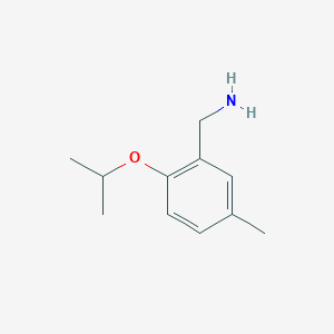 molecular formula C11H17NO B1401140 1-[5-Methyl-2-(propan-2-yloxy)phenyl]methanamine CAS No. 1341803-00-6