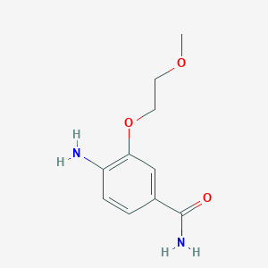 molecular formula C10H14N2O3 B1401142 4-Amino-3-(2-methoxyethoxy)-benzamide CAS No. 1342582-85-7