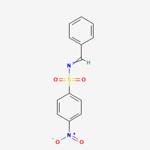 molecular formula C13H10N2O4S B14011453 N-Benzylidene-4-nitro-benzenesulfonamide CAS No. 63160-16-7