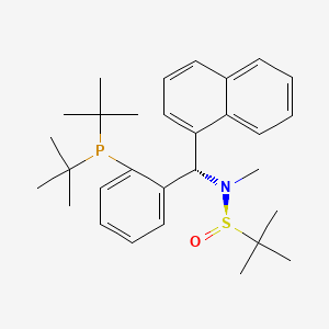 molecular formula C30H42NOPS B14011470 [S(R)]-N-[(S)-2-(Di-tert-butylphosphino)phenyl]-1-naphthalenylmethyl]-N,2-dimethyl-2-propanesulfinamide 