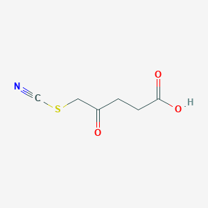 molecular formula C6H7NO3S B14011494 4-Oxo-5-thiocyanatopentanoic acid CAS No. 5440-64-2