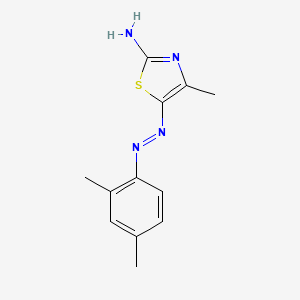 molecular formula C12H14N4S B14011548 (5E)-5-[2-(2,4-Dimethylphenyl)hydrazinylidene]-4-methyl-1,3-thiazol-2(5H)-imine CAS No. 33175-02-9