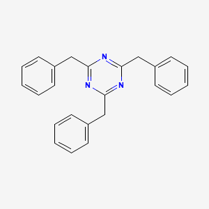 molecular formula C24H21N3 B14011559 2,4,6-Tribenzyl-1,3,5-triazine CAS No. 13960-31-1
