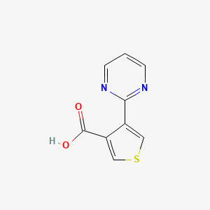 molecular formula C9H6N2O2S B14011578 4-(Pyrimidin-2-yl)thiophene-3-carboxylic acid 