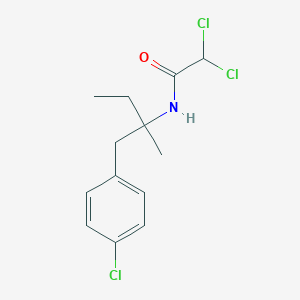 molecular formula C13H16Cl3NO B14011590 2,2-dichloro-N-[1-(4-chlorophenyl)-2-methylbutan-2-yl]acetamide CAS No. 92017-78-2