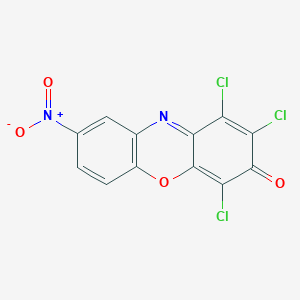 molecular formula C12H3Cl3N2O4 B14011612 1,2,4-Trichloro-8-nitrophenoxazin-3-one CAS No. 32624-06-9