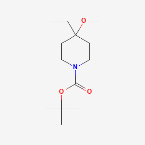 molecular formula C13H25NO3 B14011647 Tert-butyl 4-ethyl-4-methoxypiperidine-1-carboxylate 