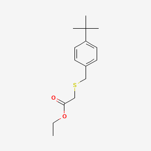 molecular formula C15H22O2S B14011665 Ethyl 2-[(4-tert-butylphenyl)methylsulfanyl]acetate CAS No. 92595-31-8
