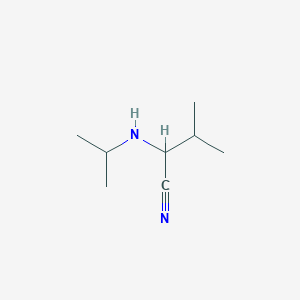 molecular formula C8H16N2 B14011678 3-Methyl-2-(propan-2-ylamino)butanenitrile CAS No. 69415-85-6