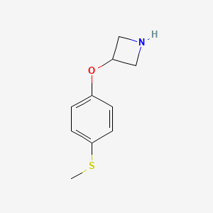 molecular formula C10H13NOS B1401169 3-[4-(甲硫基)苯氧基]氮杂环丁烷 CAS No. 1341801-42-0