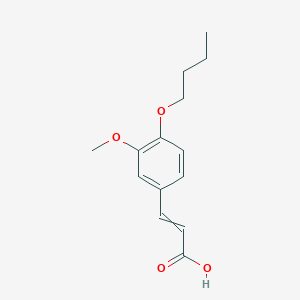 molecular formula C14H18O4 B14011767 3-(4-butoxy-3-methoxyphenyl)prop-2-enoic acid 