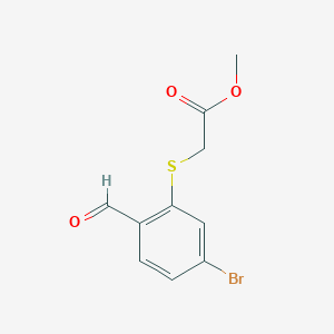 molecular formula C10H9BrO3S B1401179 2-((5-溴-2-甲酰基苯基)硫代)乙酸甲酯 CAS No. 1341391-39-6