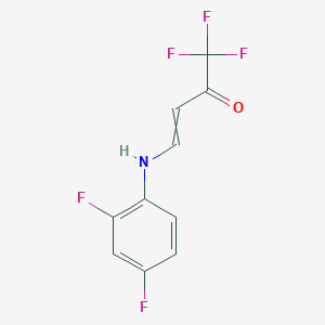 molecular formula C10H6F5NO B14011842 4-(2,4-difluoroanilino)-1,1,1-trifluorobut-3-en-2-one 