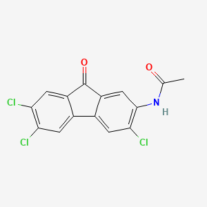 molecular formula C15H8Cl3NO2 B14011930 N-(3,6,7-trichloro-9-oxofluoren-2-yl)acetamide CAS No. 92429-40-8