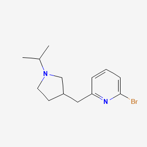molecular formula C13H19BrN2 B1401195 2-Bromo-6-((1-isopropylpyrrolidin-3-yl)methyl)pyridine CAS No. 1316222-77-1