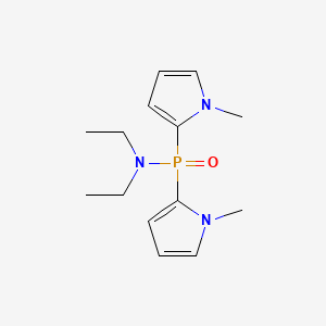 molecular formula C14H22N3OP B14011967 N-Bis(1-methylpyrrol-2-YL)phosphoryl-N-ethyl-ethanamine CAS No. 65887-67-4