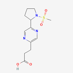 3-(5-(1-(Methylsulfonyl)pyrrolidin-2-yl)pyrazin-2-yl)propanoic acid