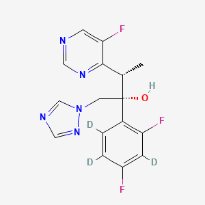 molecular formula C16H14F3N5O B14012010 (+/-)-Voriconazole-d3 