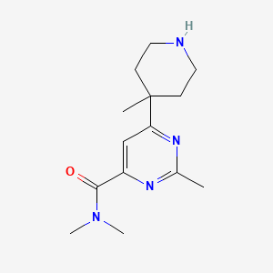 N,N,2-trimethyl-6-(4-methylpiperidin-4-yl)pyrimidine-4-carboxamide