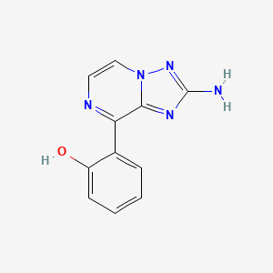 molecular formula C11H9N5O B14012052 2-(2-Amino-[1,2,4]triazolo[1,5-a]pyrazin-8-yl)phenol 