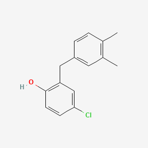 molecular formula C15H15ClO B14012090 o-CRESOL, 4-CHLORO-alpha-(3,4-XYLYL)- CAS No. 6955-53-9