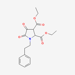 molecular formula C18H21NO6 B14012115 Diethyl 4,5-dioxo-1-(2-phenylethyl)pyrrolidine-2,3-dicarboxylate CAS No. 7399-21-5