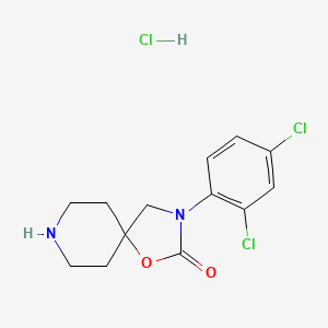 molecular formula C13H15Cl3N2O2 B1401214 3-(2,4-Dichlorophenyl)-1-oxa-3,8-diazaspiro[4.5]decan-2-one hydrochloride CAS No. 1353878-16-6