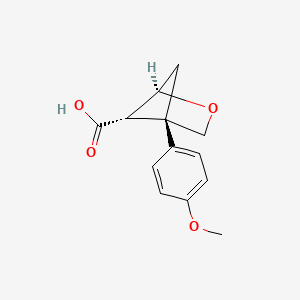 molecular formula C13H14O4 B14012152 rel-(1R,4S,5S)-4-(4-methoxyphenyl)-2-oxabicyclo[2.1.1]hexane-5-carboxylic acid 