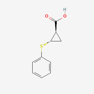 molecular formula C10H10O2S B14012191 trans-2-Phenylsulfanylcyclopropanecarboxylic acid 