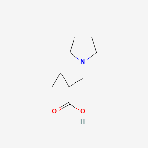 molecular formula C9H15NO2 B1401221 1-(Pyrrolidin-1-ylmethyl)cyclopropane-1-carboxylic acid CAS No. 1267956-60-4